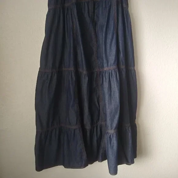 Terra & Sky Jean flutter sleeve midi Dress women's size 3X (24W-26W) - Picture 3 of 14